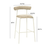 Liliana Taupe Performance Velvet Bar Stool Model: TOV-D68772